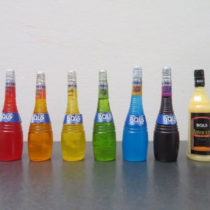 6 pcs Miniature Liqueur Bottle  1:6 scale Fashion doll size Miniature Whiskey Bottle Wine bottle Food Miniature Doll size Beer