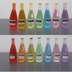 7 PCS Miniature Wine Cocktail Drink Bottles Miniature Food 1:6 Scale Food Fashion doll size