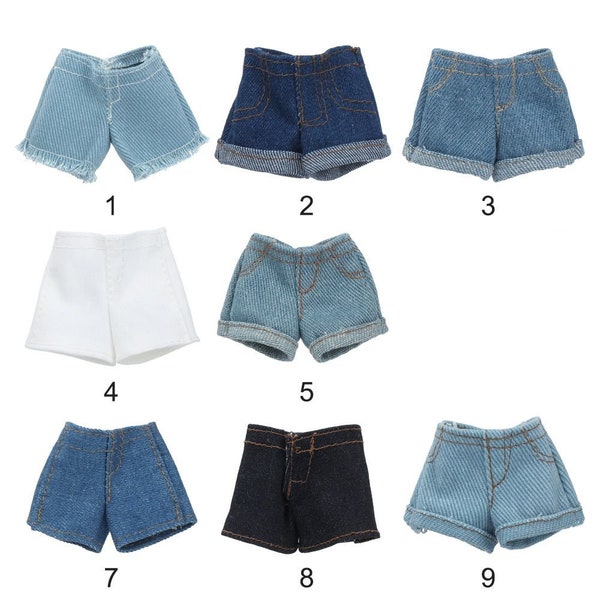 Doll Blue Jean Shorts White Shorts Jean Shorts Fashion doll Size Denim Shorts Clothes for 11.5 inch doll