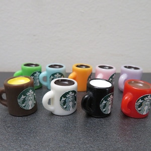 9 pcs Coffee Mug Coffee Cup Fashion doll size Miniature Food Miniature Doll size