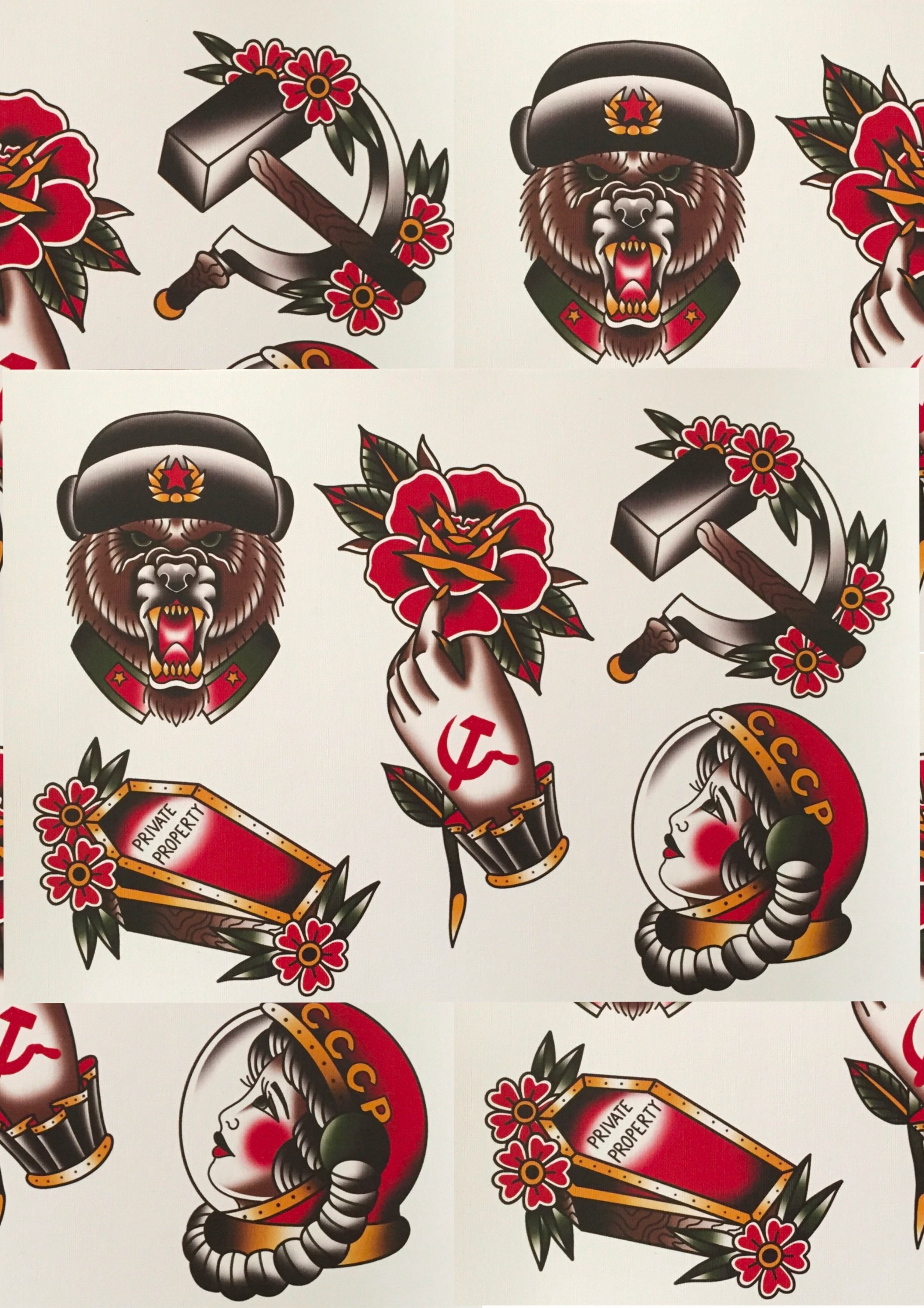 Traditional Communist Tattoo Flash - Etsy Australia