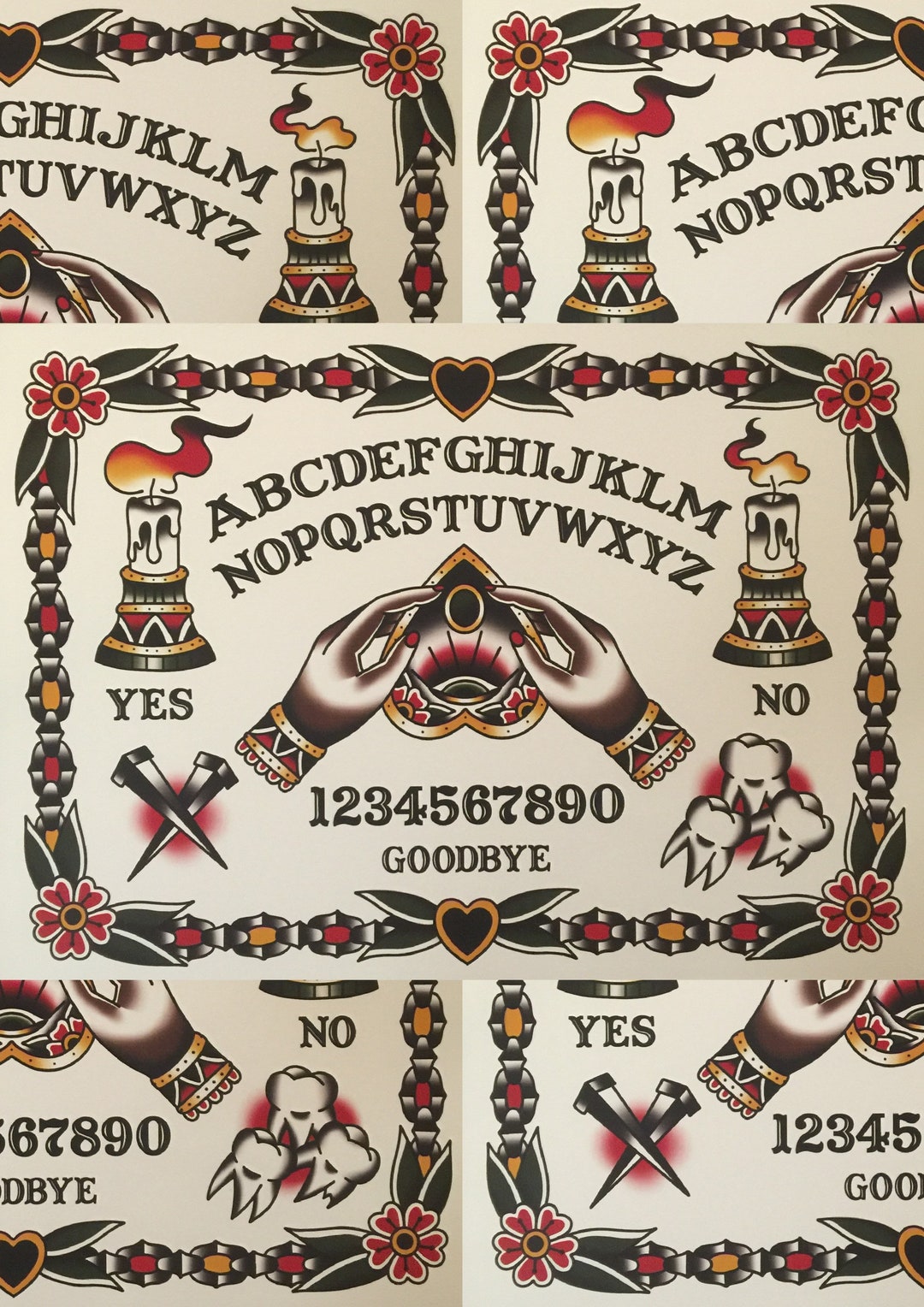 Traditional Ouija Board Tattoo Flash Etsy