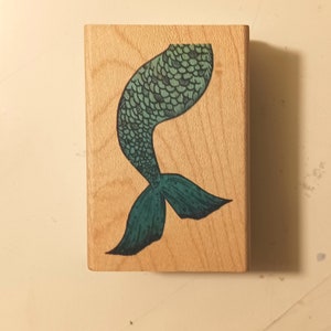 Mermaid Tail Mounted Rubber Stamp