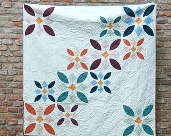 Wild Blooms Quilt Pattern (Modern PDF Pattern- Baby & Throw Sizes)