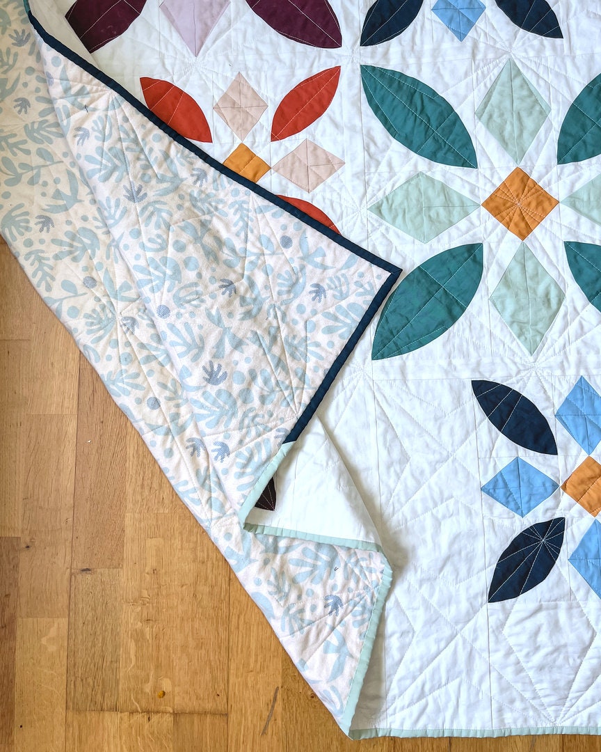 Wild Blooms Quilt Pattern (modern PDF Pattern- Baby & Throw Sizes) - Etsy
