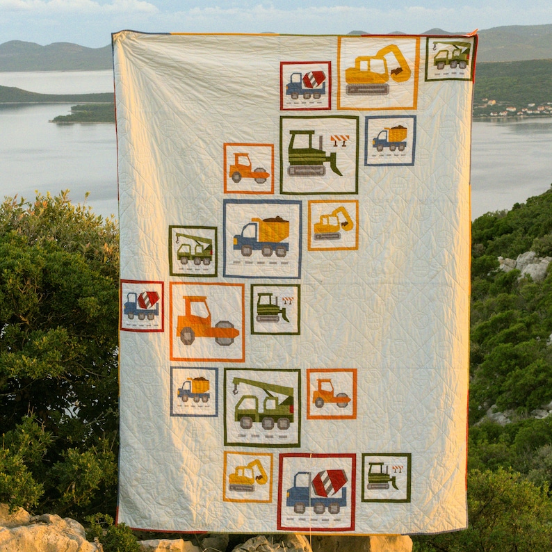 The Construction Quilt (a Modern FPP Pattern- PDF Digital Download ...
