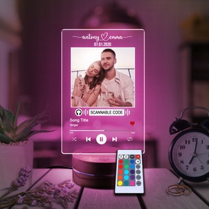 Spotify Glass - Plaque de musique Spotify Code personnalisée (12cm x 1 -  LampeLunePhoto
