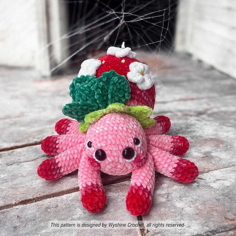 Fruit Spider Crochet Pattern, Halloween Amigurumi Patterns, Easy Beginner Friendly Crochet Tutorial, Fall Home Decoration by WyshineCrochet