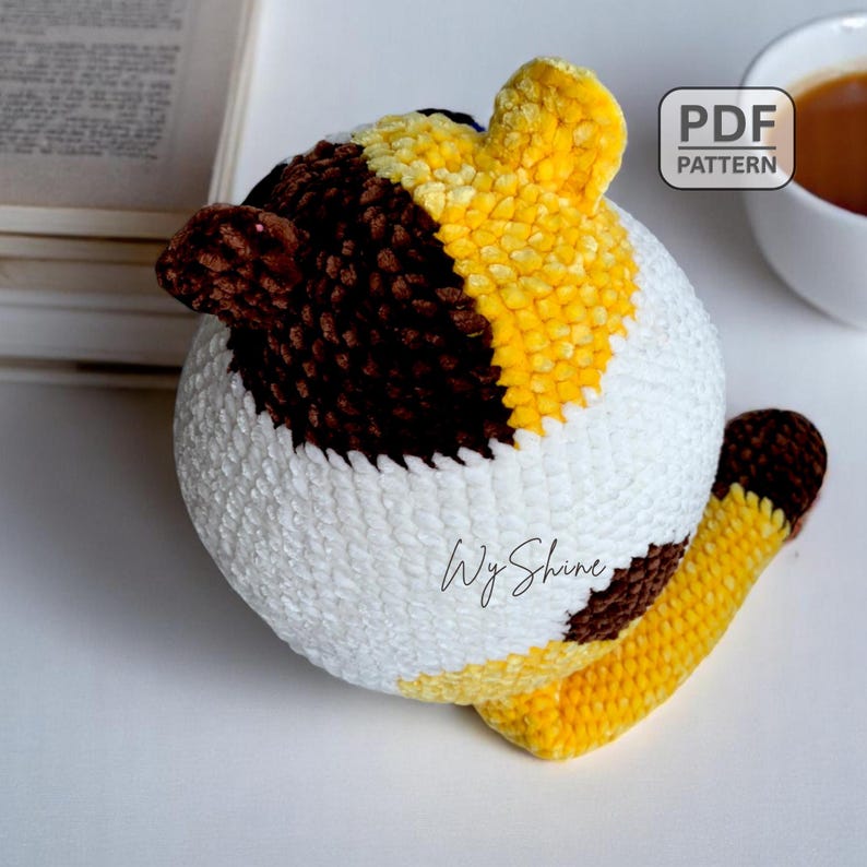 Fat Cat Crochet Pattern, Chubby Kitten Amigurumi Pattern, Huggable Calico Cat Plush, Instant Download PDF English - US Term By Wyshine