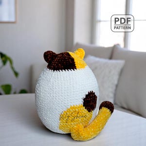 Fat Cat Crochet Pattern, Chubby Kitten Amigurumi Pattern, Huggable Calico Cat Plush, Instant Download PDF English - US Term By Wyshine