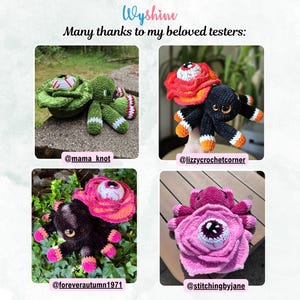 Rose Eye Spider Crochet Pattern PDF, Halloween Amigurumi Crochet Patterns, Spooky-Cute Flower Spider Decor