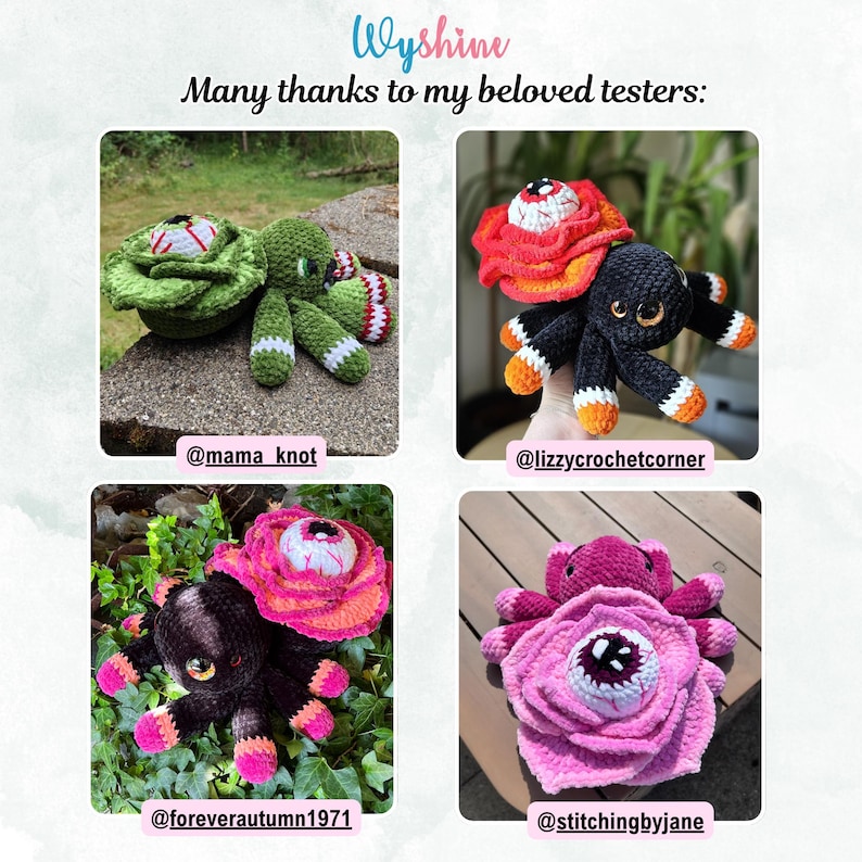Rose Eye Spider Crochet Pattern PDF, Halloween Amigurumi Crochet Patterns, Spooky-Cute Flower Spider Decor