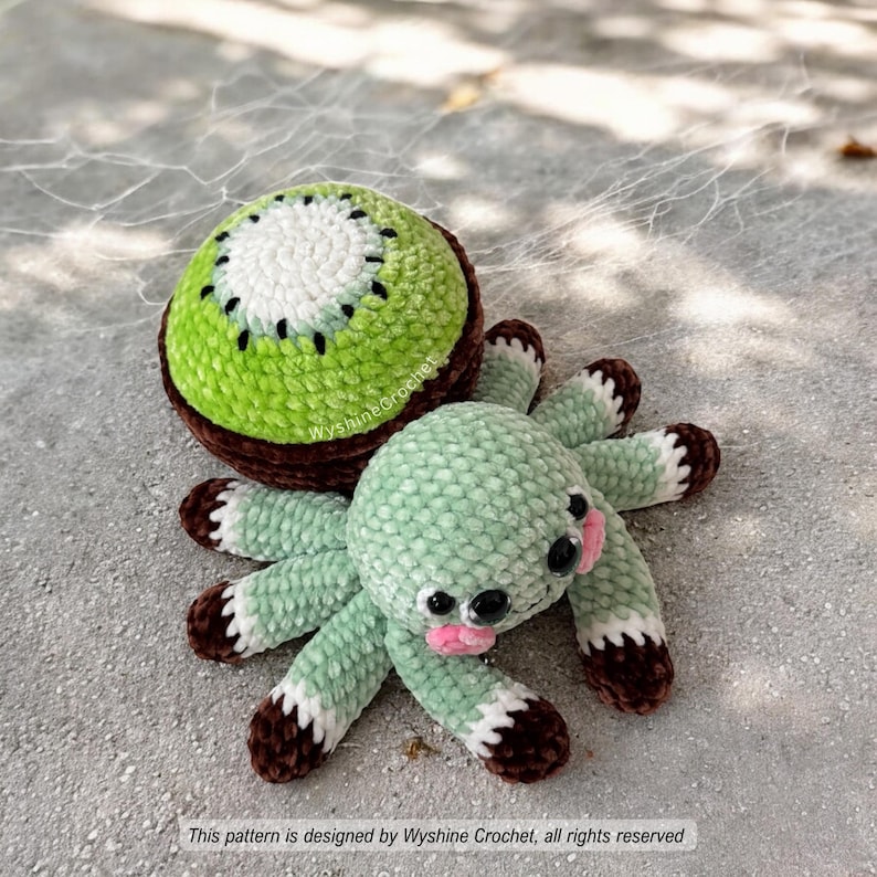 Fruit Spider Crochet Pattern, Halloween Amigurumi Patterns, Easy Beginner Friendly Crochet Tutorial, Fall Home Decoration by WyshineCrochet