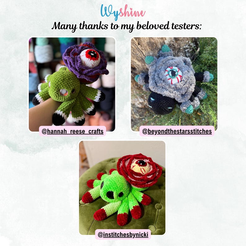 Rose Eye Spider Crochet Pattern PDF, Halloween Amigurumi Crochet Patterns, Spooky-Cute Flower Spider Decor