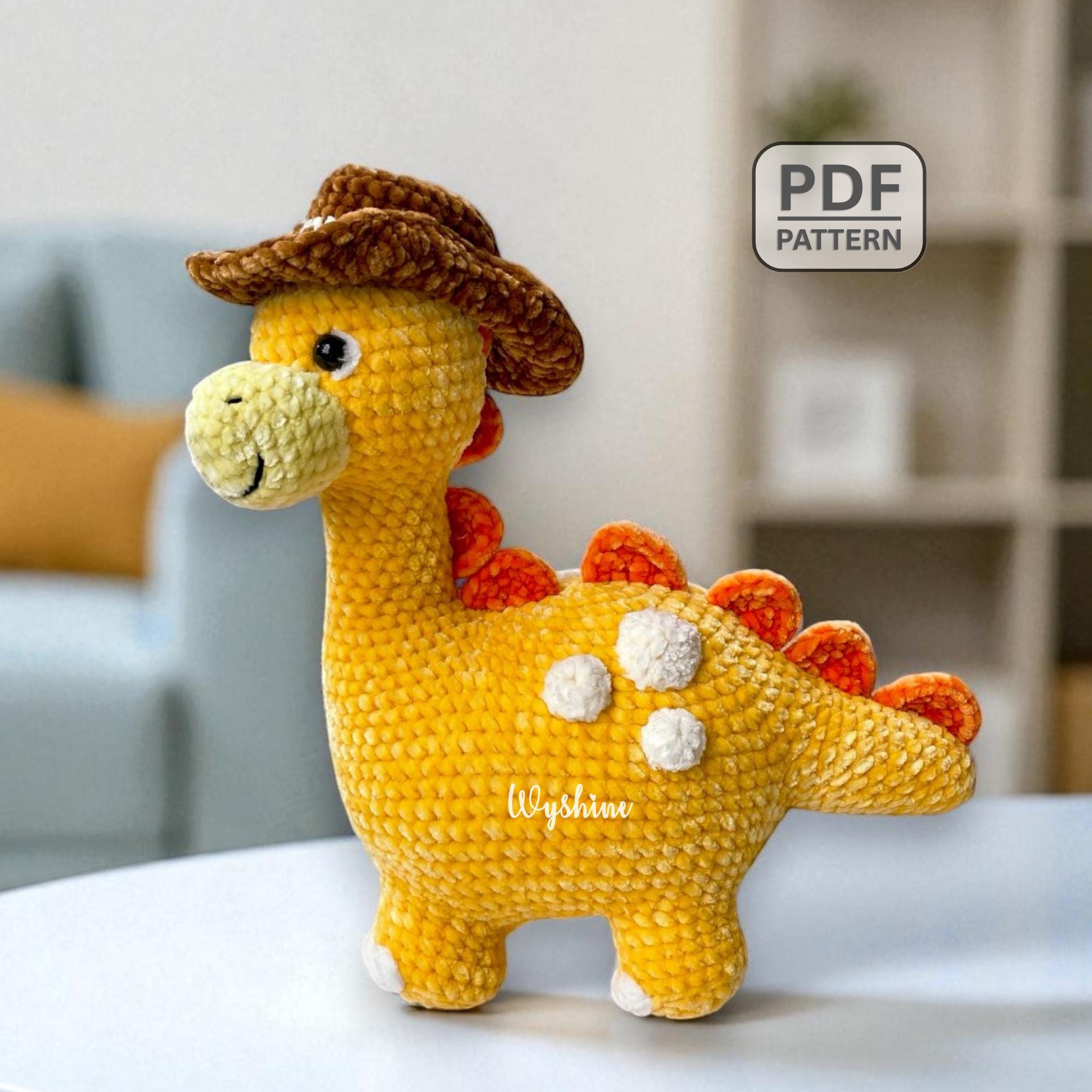30 Brontosaurus Crochet Patterns for Cute Dino Gifts, Nursery Decor, and Plushies 12 Cowboy Brontosaurus Crochet Pattern: Dinosaur Amigurumi Plushie