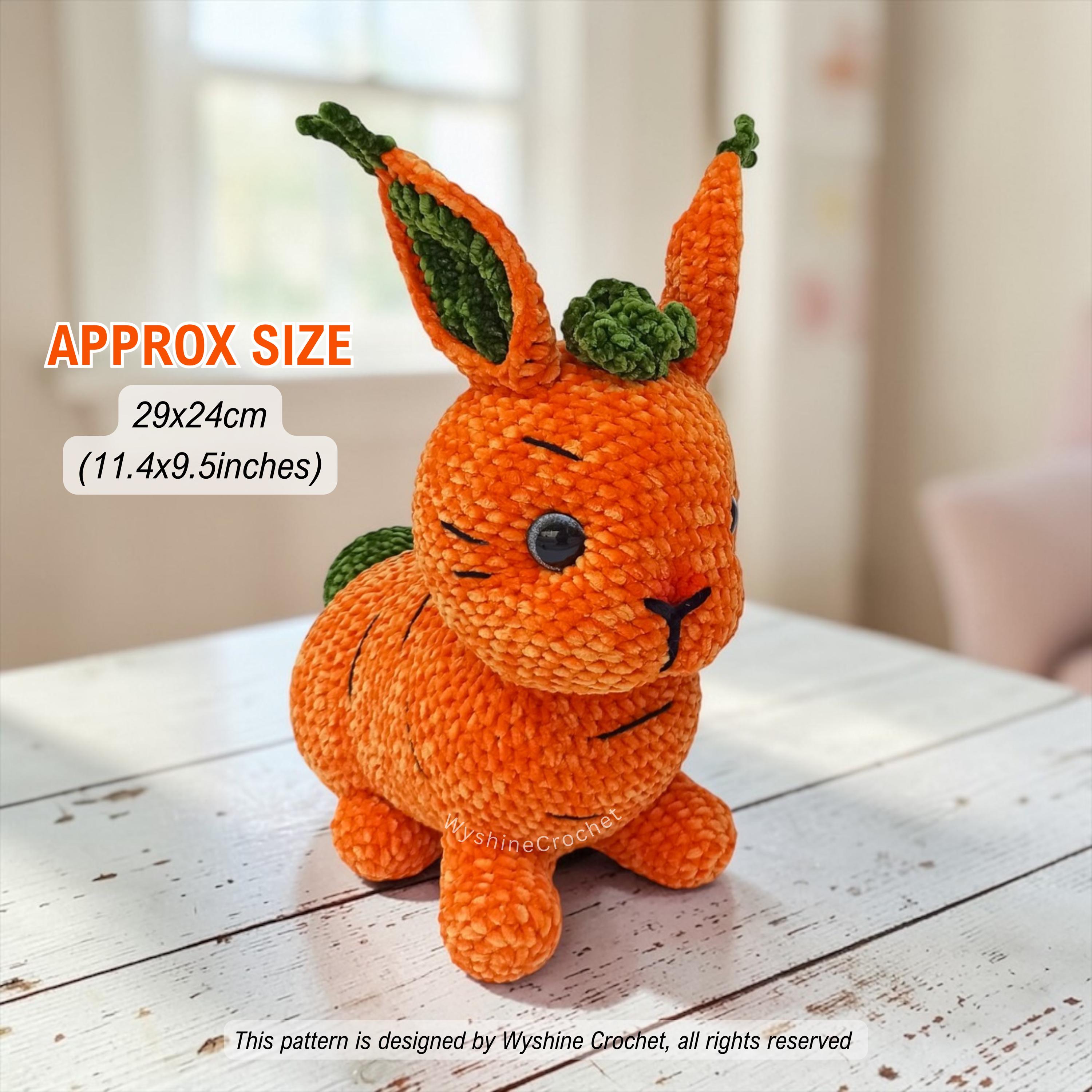 Mocha Pumpkin Rabbit Carrot and Mocha Bunny Crochet Pattern, Realistic Rabbit Amigurumi ...