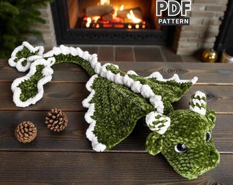 Wzór szydełkowy na drzewko smoka, świąteczne amigurumi, świąteczna dekoracja domu