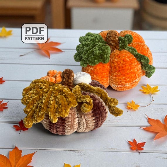 Pumpkin Crochet Pattern - Plushie Halloween Amigurumi – Easy DIY Fall Home Decoration For Halloween &  Thanksgiving