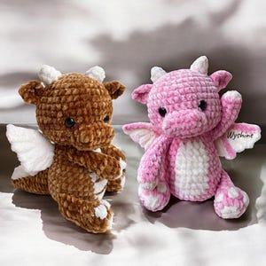 Bundle 2 in 1 Baby Dragons Crochet Pattern, Dragon Amigurumi Patterns, Instant Download PDF, English - US Term By Wyshine