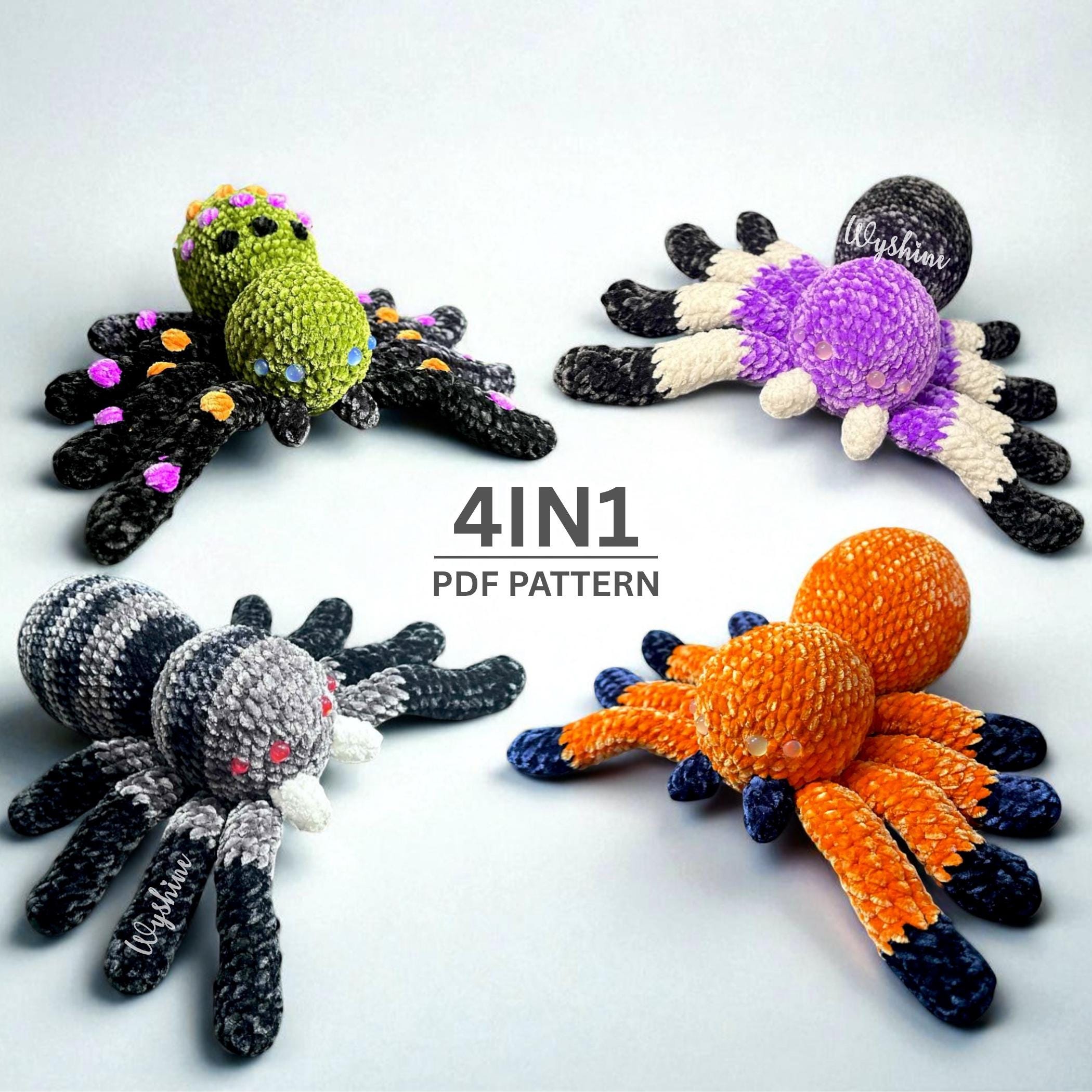 32 Spider Crochet Patterns for Cute, Creepy, and Giftable Makes 31 4-in-1 Spider Crochet Pattern: Halloween Amigurumi