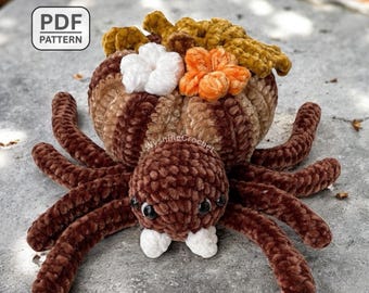Pumpkin Spider Crochet Pattern: Amigurumi Halloween Plushie (PDF Pattern)