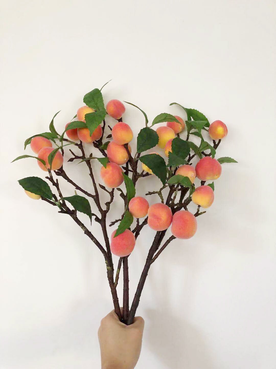 Artificial Peach Branch With Leaf Fake Apricot Stem Etsy UK