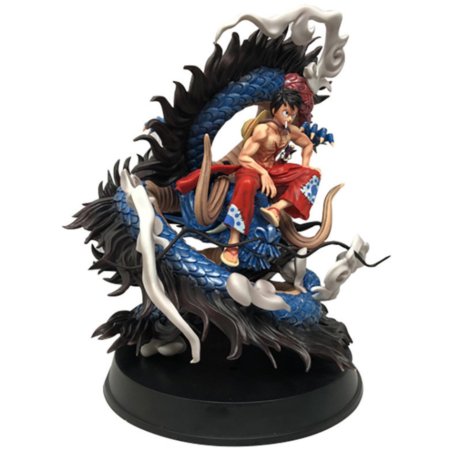 One Piece Anime Figure Luffy Sitting on Kaido in His Dragon Etsy