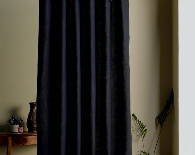 Blackout Linen Curtains Rustic Plaid Drapes Custom Handmade Cottage core Farmhouse Window Treatment with Multiple Hanging Options