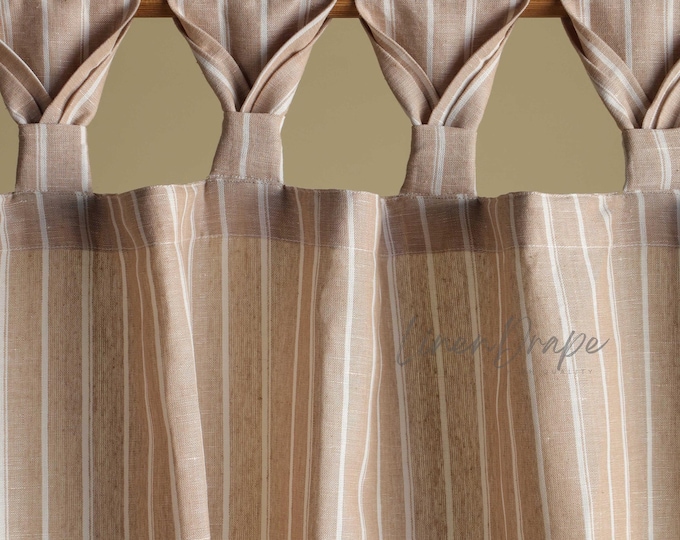Rustic Linen Check Curtains – Handmade Plaid Drapes for Farmhouse, Cottage core, or Country Style Decor – Window Panels in Multiple Hanging
