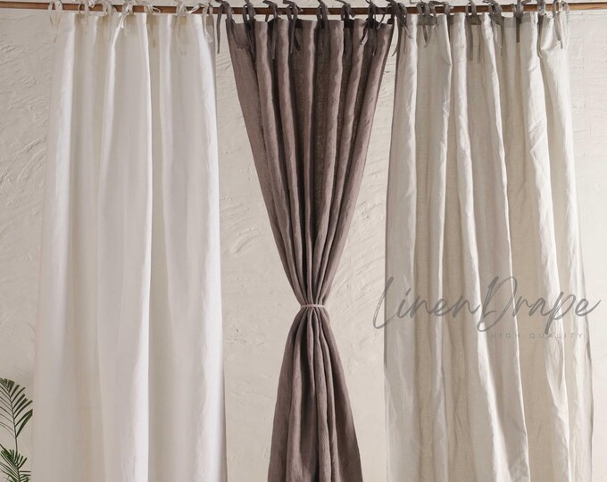 Luxury linen Door curtains / Linen drapes / Cafe curtain / Boho home decor / Kitchen Curtain / Room Divider