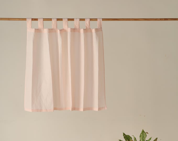Linen Curtains Soft Sheer and Semi Sheer Drapes Custom Window Panels with Tie Top Tab Top Rod Pocket for Farmhouse and Boho Decor