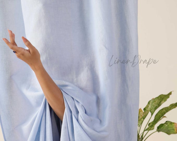 Tie Top, Tab Top, Rod Pocket & Back Tab Linen Curtains, 2 panels | 100% Natural Linen Drapes for Home, cafe or studio