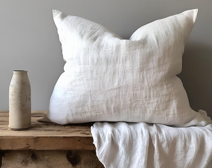 Rustic Linen Pillow Covers | Decorative Throw Cushion Covers for Sofa, Couch, or Bed | Custom Sizes & Colors | Natural Boho Home Décor