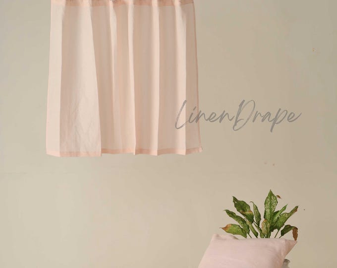 Pale Pink Linen Curtains – Sheer, Privacy & Blackout Drapes – Soft Blush Window Panels with Tie Top, Rod Pocket, Tab Top – Minimalist Decor