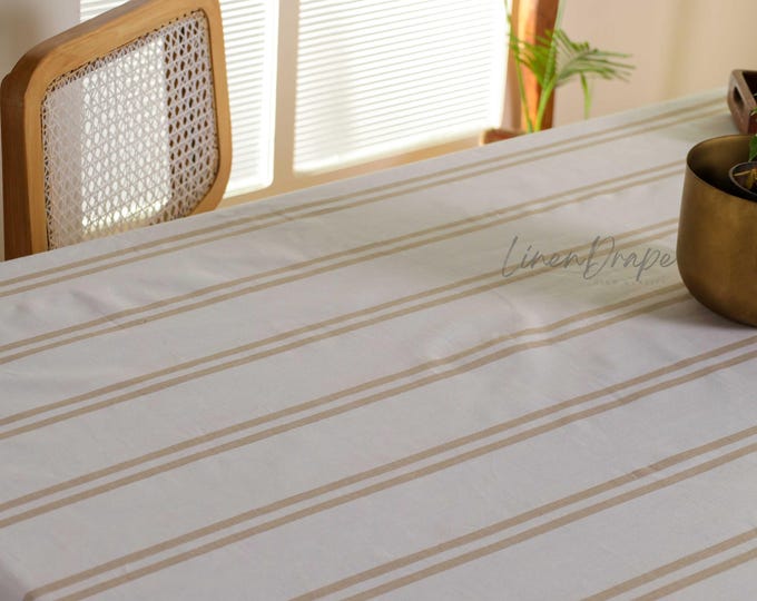 Rustic Heavy Linen Tablecloth, Natural Flax Table Cover, Farmhouse Style, Custom Size Linen, Wedding, Holiday, Everyday Decor