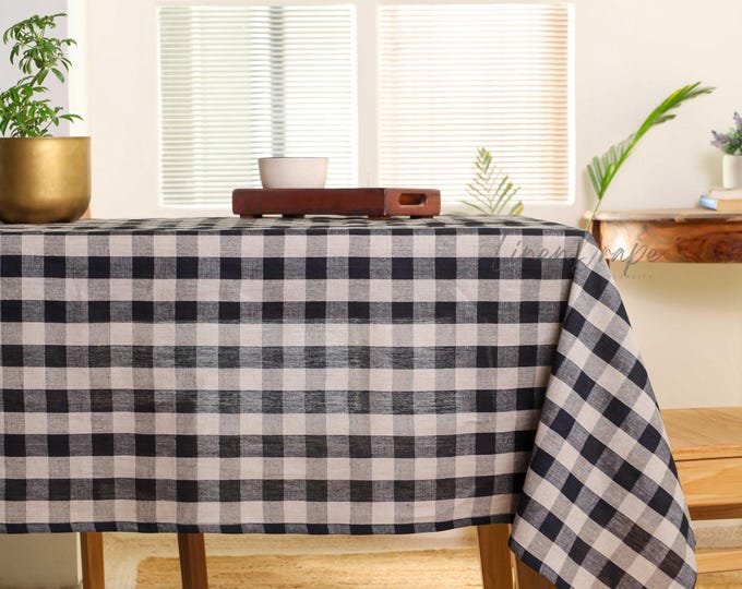 Linen Tablecloth Heavyweight, Rustic Flax Table Cover, Farmhouse Dining Linen, Custom Size, Wedding, Easter, Everyday Table Decor
