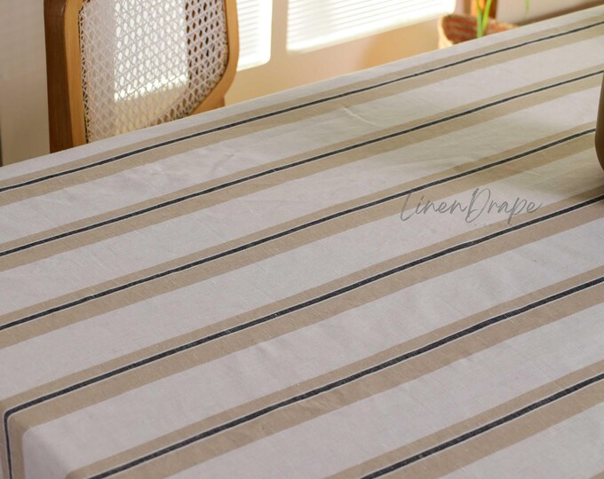 Heavyweight Linen Tablecloth, Natural Flax Table Cover, Rustic Farmhouse Linen, Custom Size, Wedding Decor, Holiday Table Linen