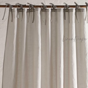 Seer Curtain, Linen Curtains, Natural Linen Drapes, Boho and Farmhouse Window Curtains, Rod Pocket or Back Tab Styles