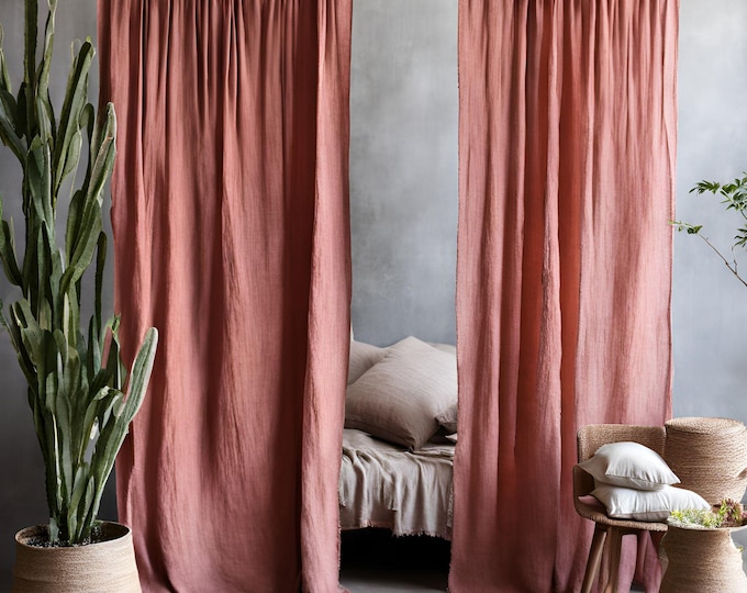 Handmade Linen Curtains - Custom Curtain Panels, Cafe Curtains, Shower Curtains | Farmhouse, Boho & Shabby Chic Decor