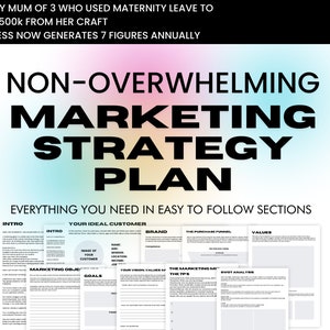 Easy Marketing Plan Template Printable, Student ADHD Marketing Plan Workbook, Marketing Planner Template PDF, Marketing Business Planner