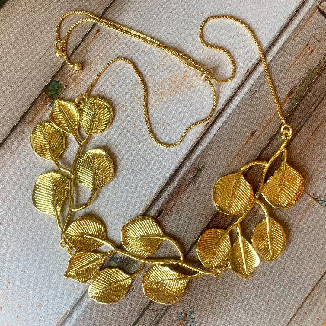 Stem Gold Leaf Fine Chain Necklace