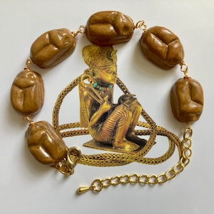 Scarabs ceramic bracelet handmade Ancient Egyptian jewellery