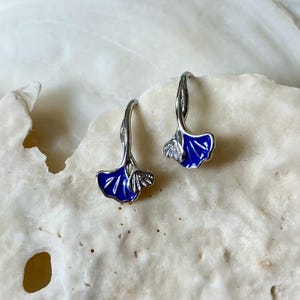 Enamel Ginkgo Leaf Hook Hanging Earrings Statement Design Earrings Fashion Jewellery Female Bijoux