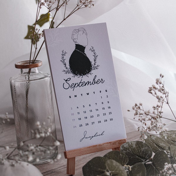 Bts Calendar 2024 | Deskcalendar with Stand | Bts Fanart | K Pop Fanart