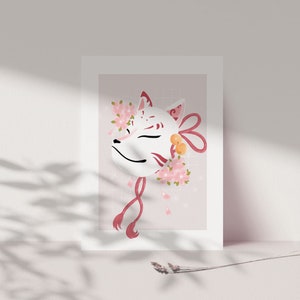 Kitsune Mask | Kitsune Mask Poster | Anime Theme | Anime Room decor
