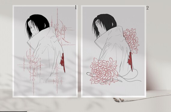 Naruto Print | Naruto Poster | Itachi Uchiha | Anime Art Print | Anime Wall Art | Minimalist Anime Poster