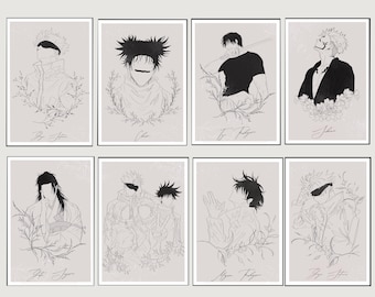 Jujutsu Kaisen | JJK Poster | Sukuna | Satoru Gojo | Anime Posters | Sukuna fanart | Line Art Poster | Geto Suguru