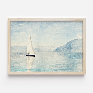 Digital Painting Art Sailboat At Sea