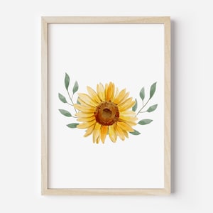 Digital Art Print Sunflower Printable Instant Download