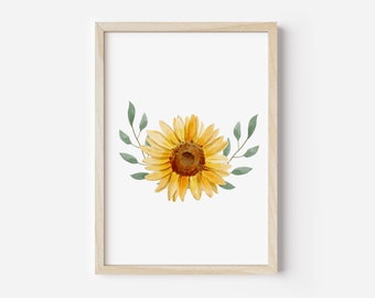 Digital Art Print Sunflower Printable Instant Download